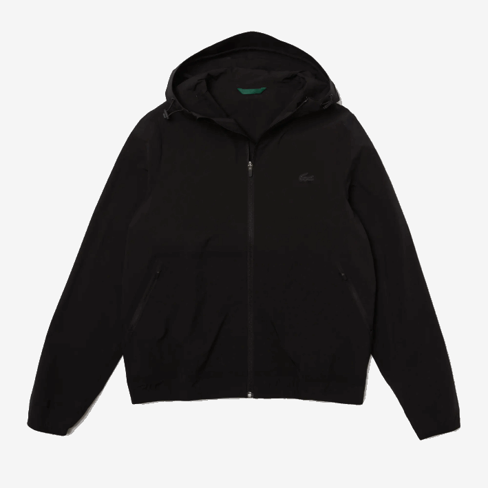 hombres Lacoste 6F241284 negro 031 chamarra ligera con capucha y cremallera