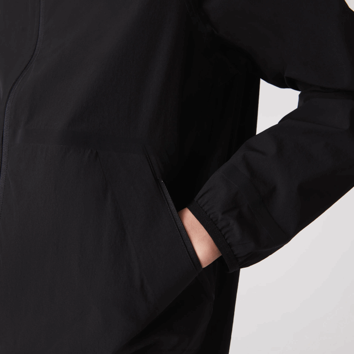 hombres Lacoste 6F241284 negro 031 chamarra ligera con capucha y cremallera