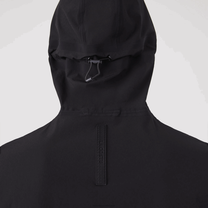 hombres Lacoste 6F241284 negro 031 chamarra ligera con capucha y cremallera