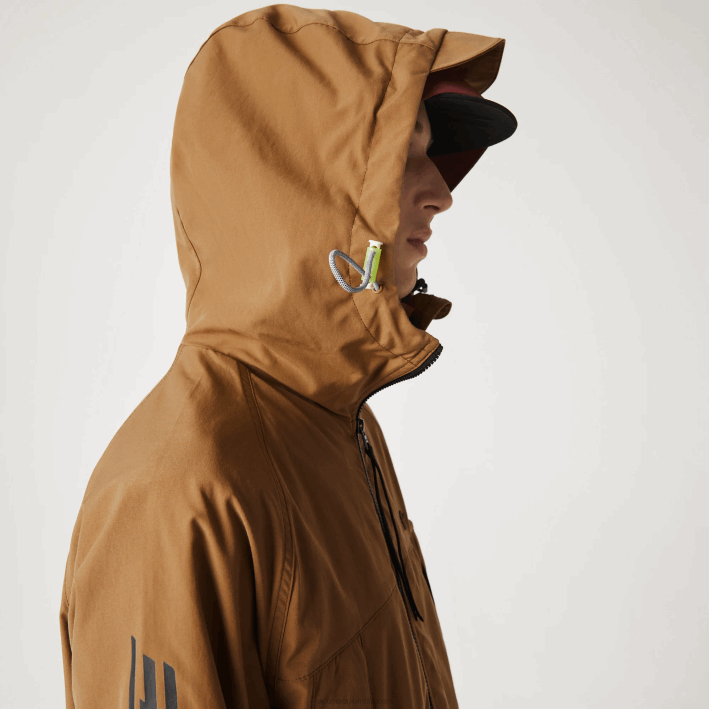 hombres Lacoste 6F241293 marrón z0w chaqueta de sarga con logo