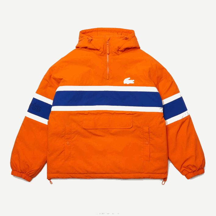 hombres Lacoste 6F241300 naranja azul beige 0d8 l!ve chamarra tipo jersey acolchada
