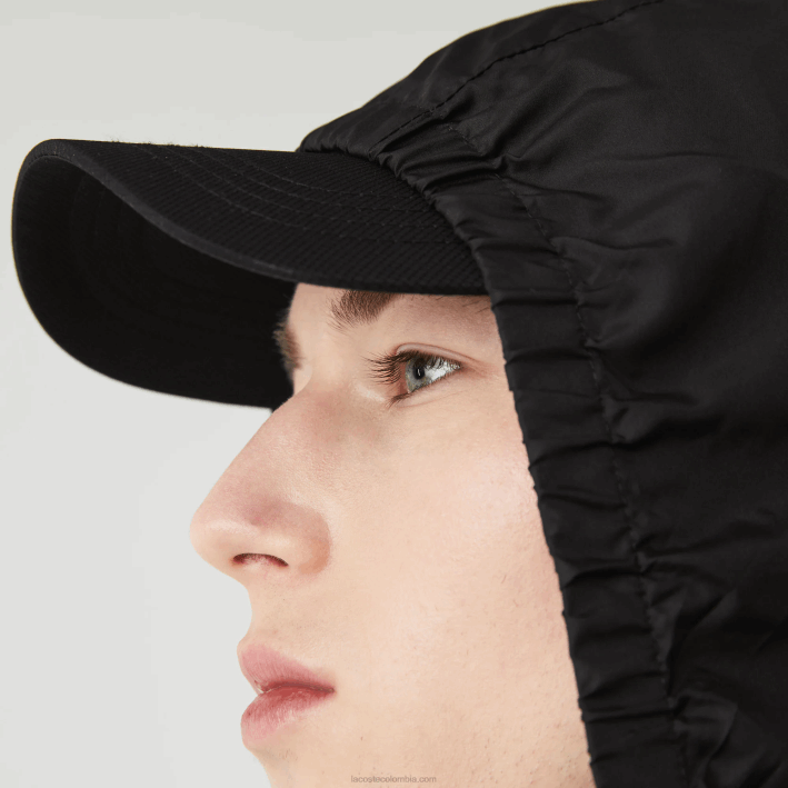 hombres Lacoste 6F241314 negro 031 chamarra corta resistente al agua con cremallera