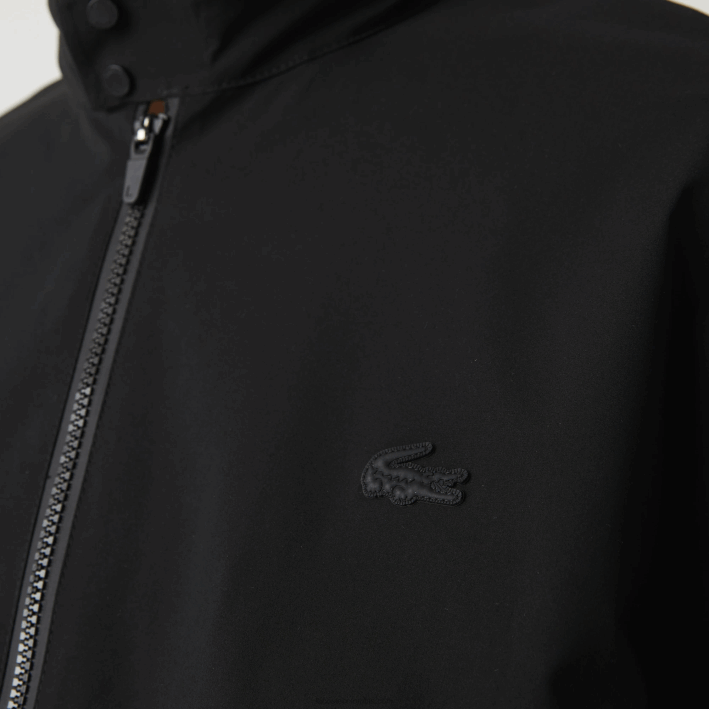 hombres Lacoste 6F241314 negro 031 chamarra corta resistente al agua con cremallera