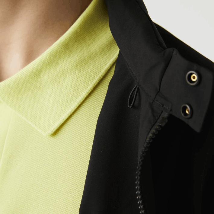 hombres Lacoste 6F241314 negro 031 chamarra corta resistente al agua con cremallera