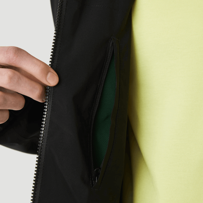 hombres Lacoste 6F241314 negro 031 chamarra corta resistente al agua con cremallera