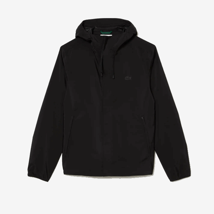hombres Lacoste 6F24388 negro 031 chamarra deportiva corta impermeable
