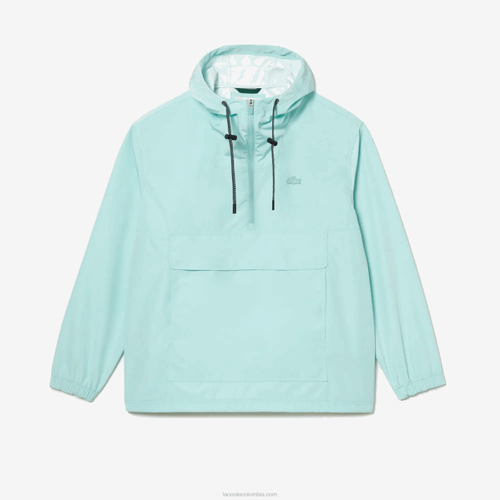hombres Lacoste 6F24393 menta lgf chamarra corta con capucha