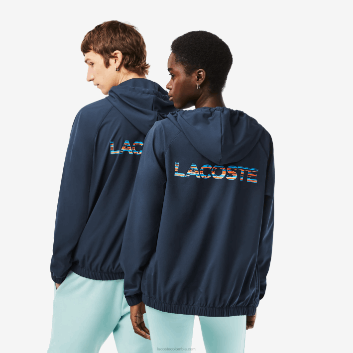 hombres Lacoste 6F24395 kxe azul chamarra sport miami edición abierta