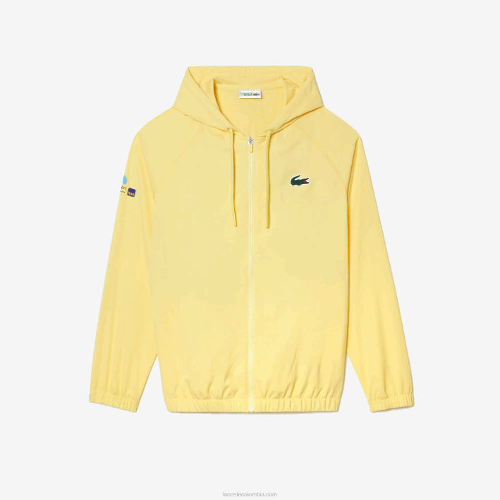 hombres Lacoste 6F24397 amarillo 107 chamarra sport miami edición abierta