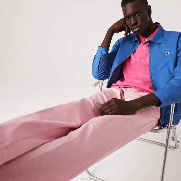 hombres Lacoste 6F241635 rosa 7 años pantalones chinos rectos de algodón orgánico