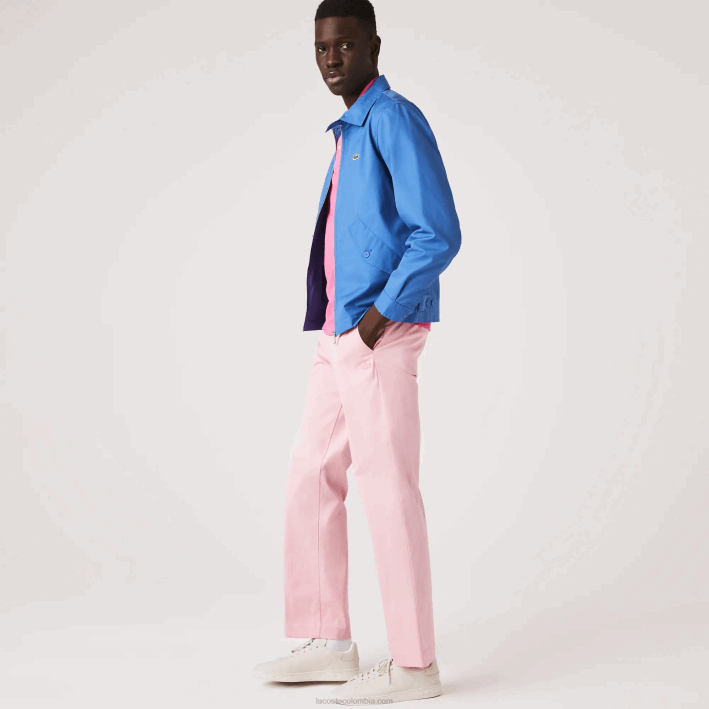 hombres Lacoste 6F241635 rosa 7 años pantalones chinos rectos de algodón orgánico