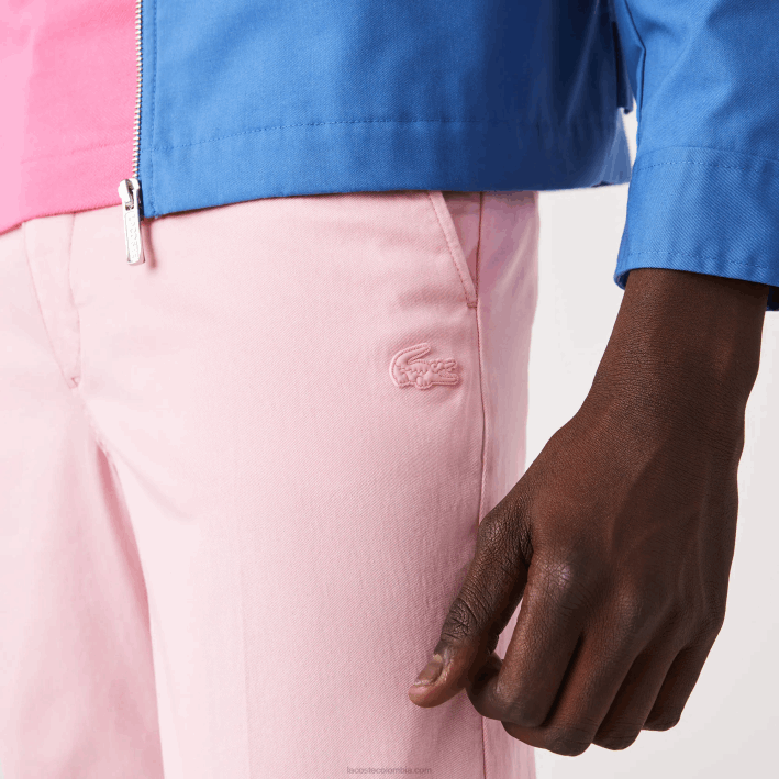 hombres Lacoste 6F241635 rosa 7 años pantalones chinos rectos de algodón orgánico
