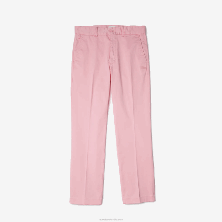 hombres Lacoste 6F241635 rosa 7 años pantalones chinos rectos de algodón orgánico