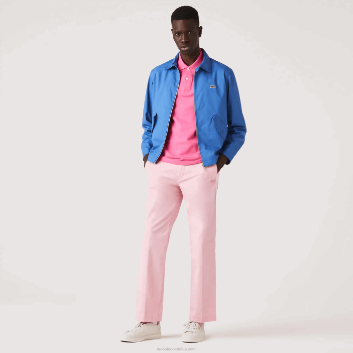 hombres Lacoste 6F241635 rosa 7 años pantalones chinos rectos de algodón orgánico
