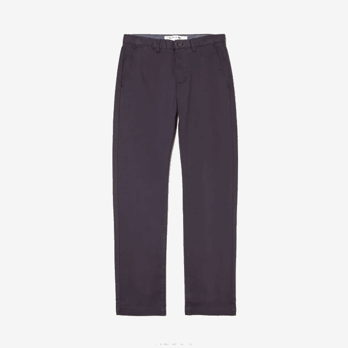 hombres Lacoste 6F241656 azul marino 166 pantalones chinos de algodón elástico