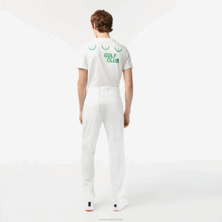 hombres Lacoste 6F24421 blanco 70v pantalones chinos de golf elásticos deportivos