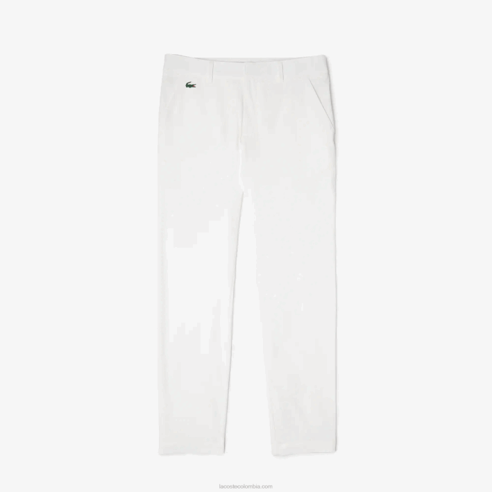 hombres Lacoste 6F24421 blanco 70v pantalones chinos de golf elásticos deportivos