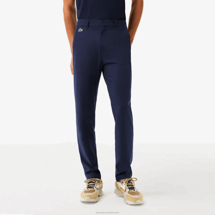 hombres Lacoste 6F24422 azul marino 166 pantalones chinos de golf elásticos deportivos