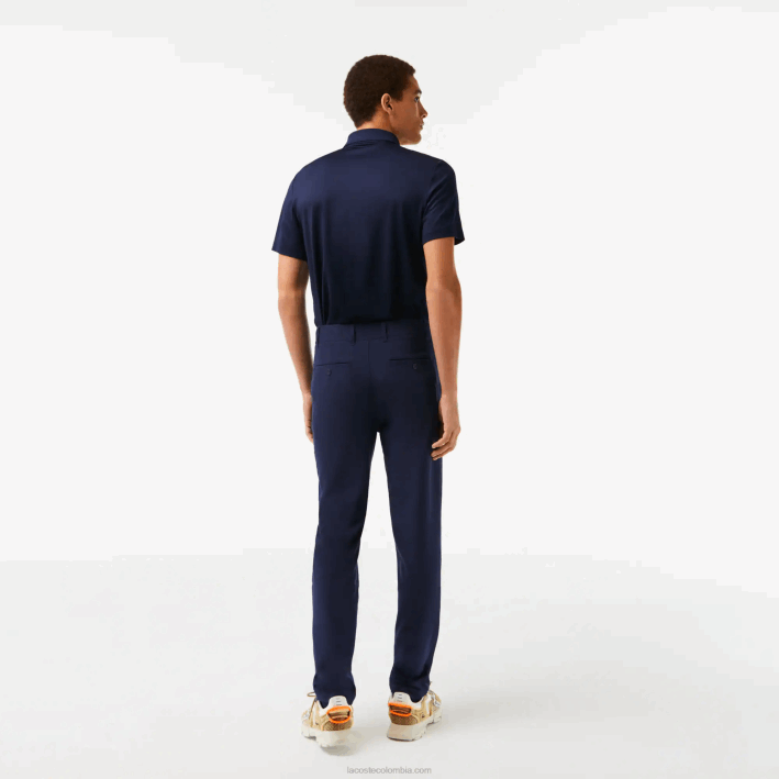 hombres Lacoste 6F24422 azul marino 166 pantalones chinos de golf elásticos deportivos