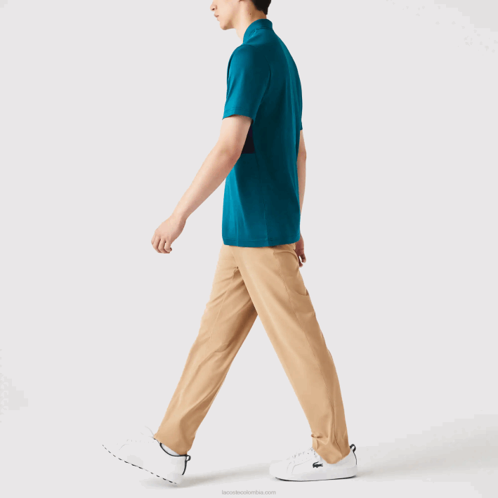 hombres Lacoste 6F24424 beige 02s pantalones chinos de golf elásticos deportivos