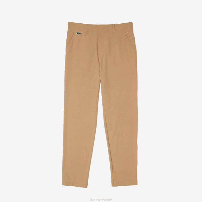hombres Lacoste 6F24424 beige 02s pantalones chinos de golf elásticos deportivos
