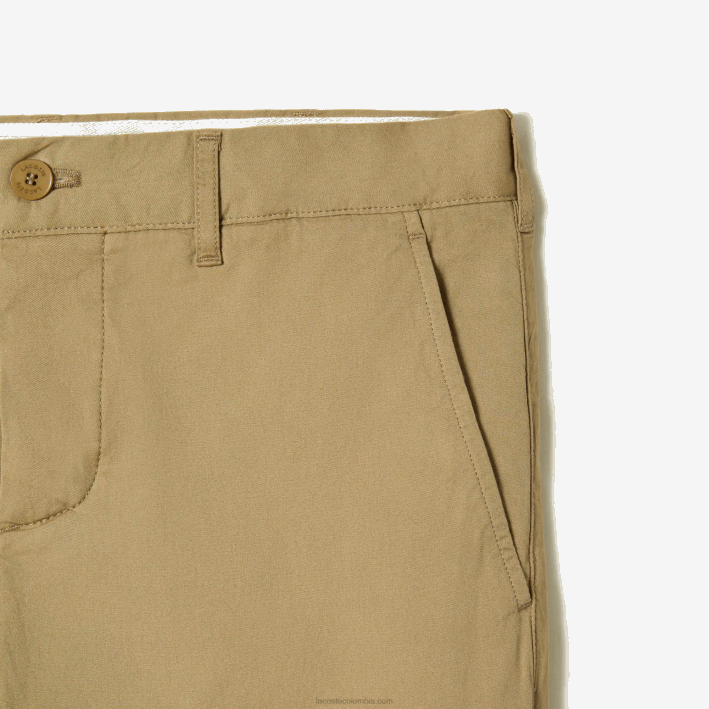 hombres Lacoste 6F24499 beige cb8 chinos slim fit de algodón elástico