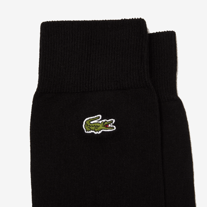 hombres Lacoste 6F241659 negro 031 calcetines altos de mezcla de algodón