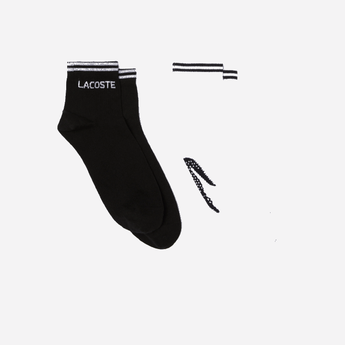 hombres Lacoste 6F241672 blanco negro 258 Pack de dos pares de calcetines sport escotados de algodón hombres Lacoste 6F241672 blanco negro 258 Pack de dos pares de calcetines sport escotados de algodón
