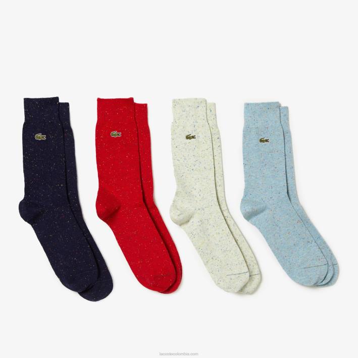 hombres Lacoste 6F241685 azul marino rojo beige turquesa ul2 calcetines de punto jaspeado hombres Lacoste 6F241685 azul marino rojo beige turquesa ul2 calcetines de punto jaspeado