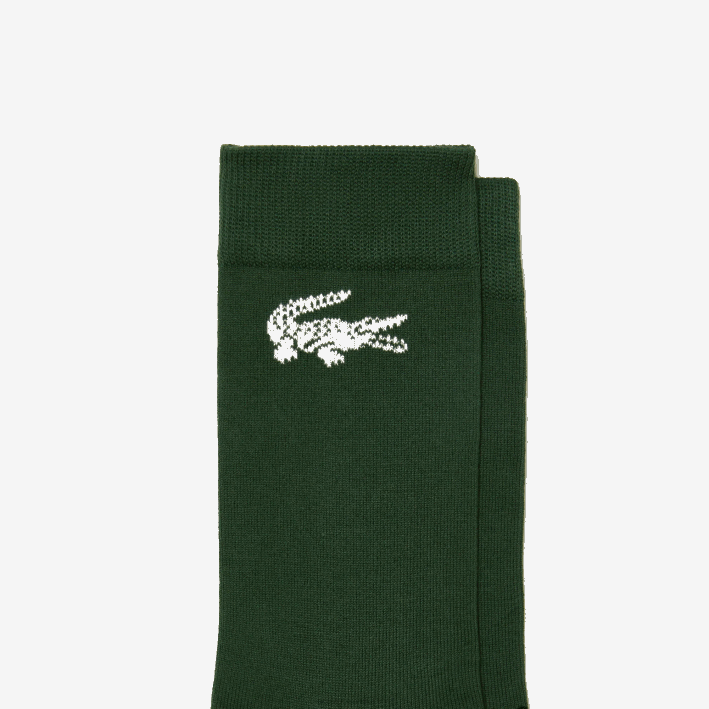 hombres Lacoste 6F24522 blanco verde x0n paquete de dos pares de calcetines de algodón orgánico hechos en Francia