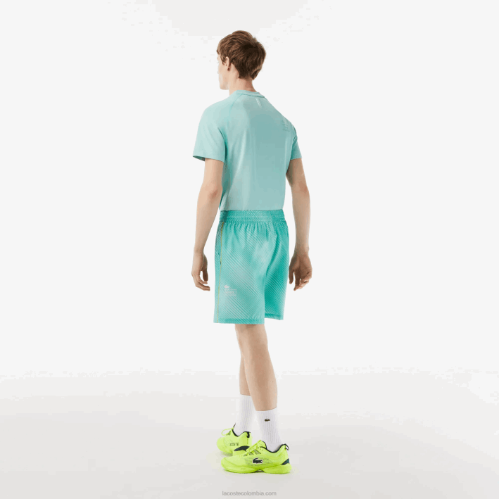 hombres Lacoste 6F2411 verde claro amarillo h0u pantalones cortos deportivos