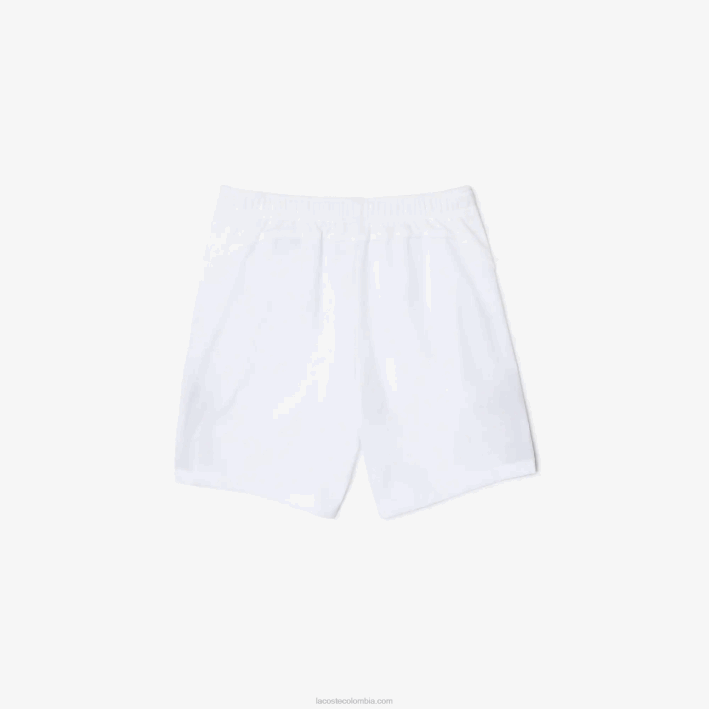 hombres Lacoste 6F241330 blanco azul marino 522 shorts de tenis sport regular fit sin costuras