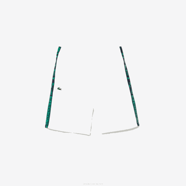 hombres Lacoste 6F241333 blanco 001 pantalones cortos deportivos de tenis de tafetán