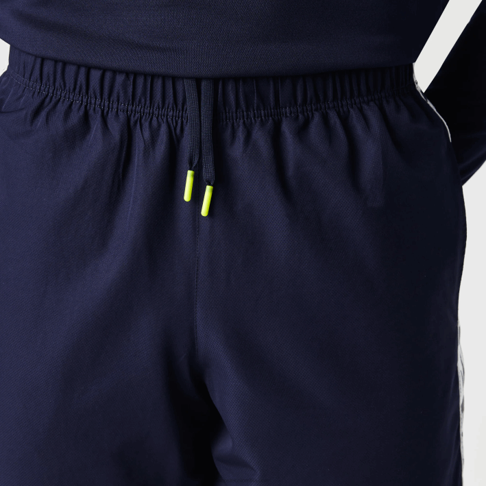 hombres Lacoste 6F241334 azul marino 166 pantalones cortos deportivos de tenis de tafetán