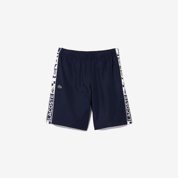 hombres Lacoste 6F241334 azul marino 166 pantalones cortos deportivos de tenis de tafetán