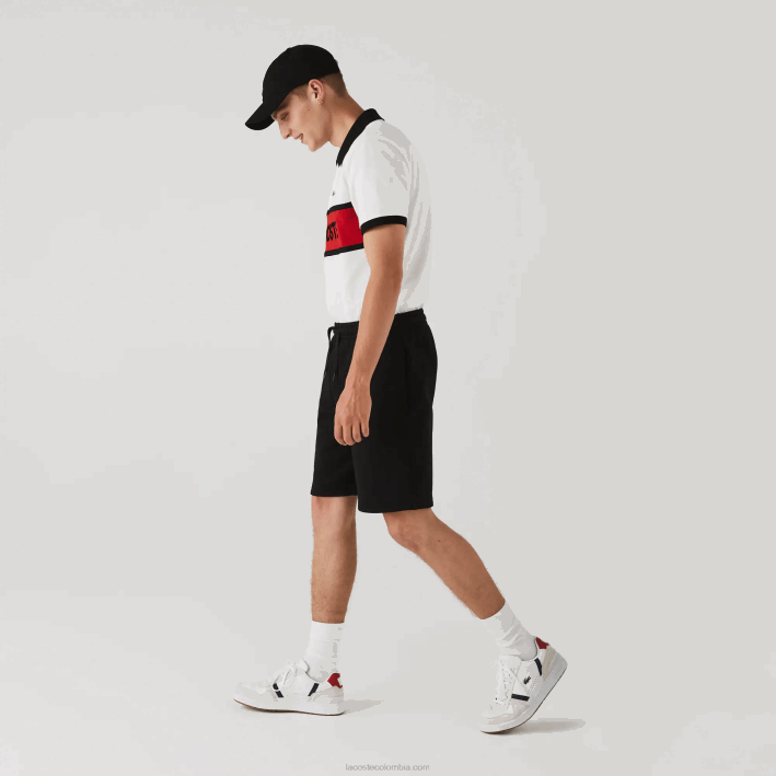 hombres Lacoste 6F241337 negro 031 pantalones cortos deportivos de tenis
