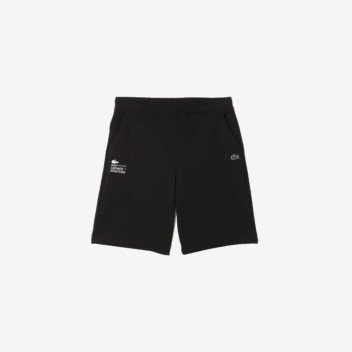 hombres Lacoste 6F241354 negro 031 shorts con estampado reflectante