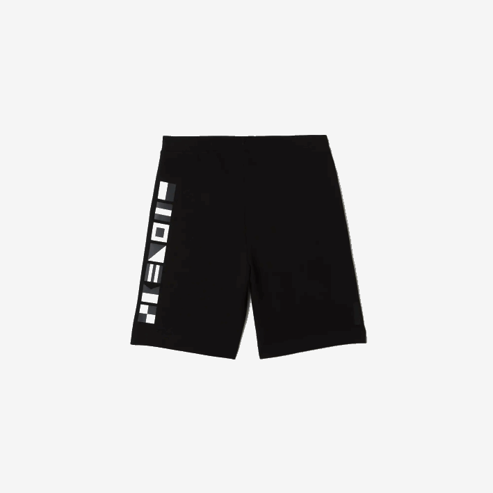 hombres Lacoste 6F241354 negro 031 shorts con estampado reflectante