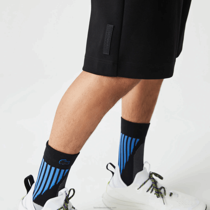 hombres Lacoste 6F241354 negro 031 shorts con estampado reflectante
