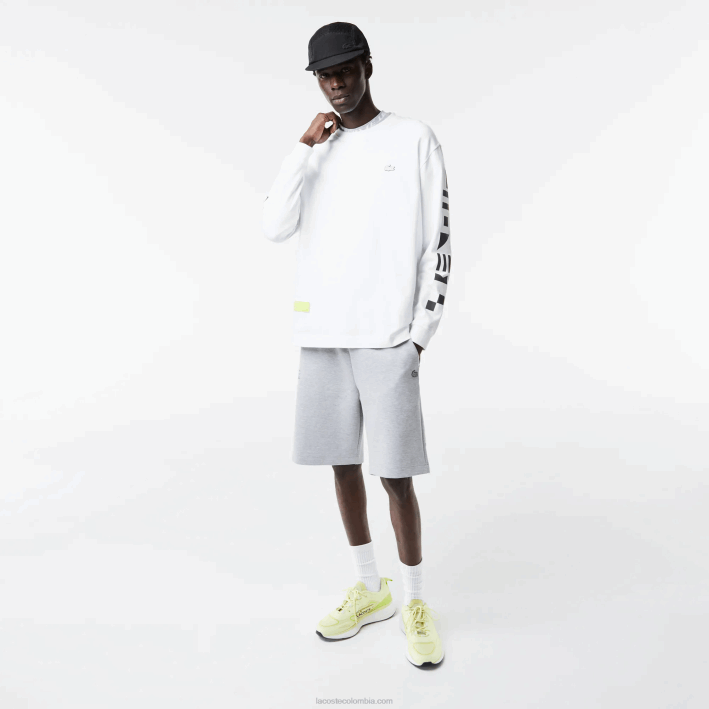 hombres Lacoste 6F241355 lomo gris cca shorts con estampado reflectante hombres Lacoste 6F241355 lomo gris cca shorts con estampado reflectante