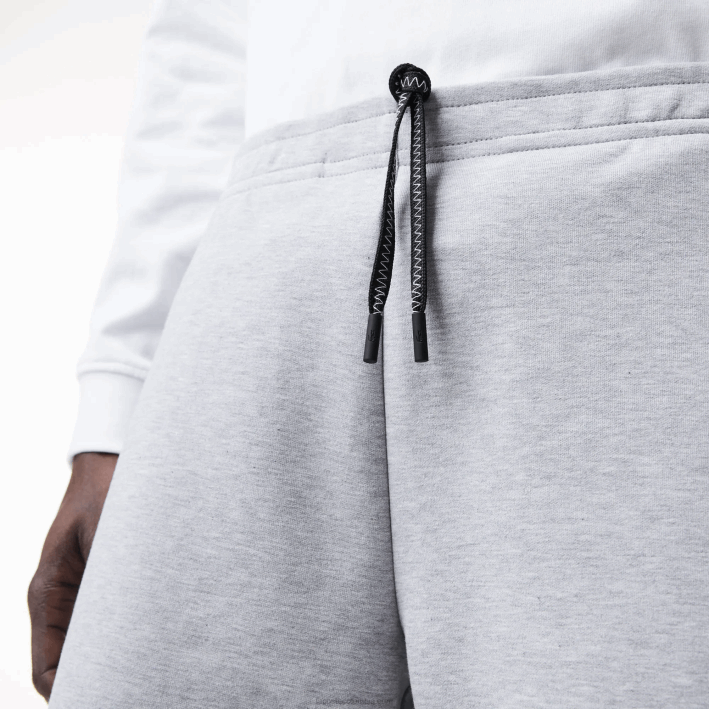 hombres Lacoste 6F241355 lomo gris cca shorts con estampado reflectante