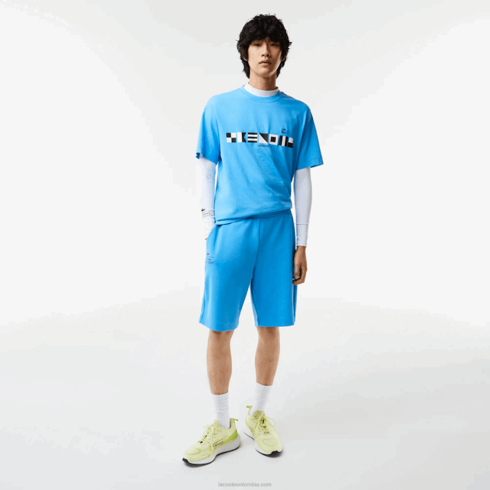 hombres Lacoste 6F241356 azul 4xa shorts con estampado reflectante hombres Lacoste 6F241356 azul 4xa shorts con estampado reflectante