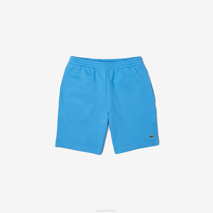 hombres Lacoste 6F241370 azul 4xa shorts de felpa de algodón orgánico peinado