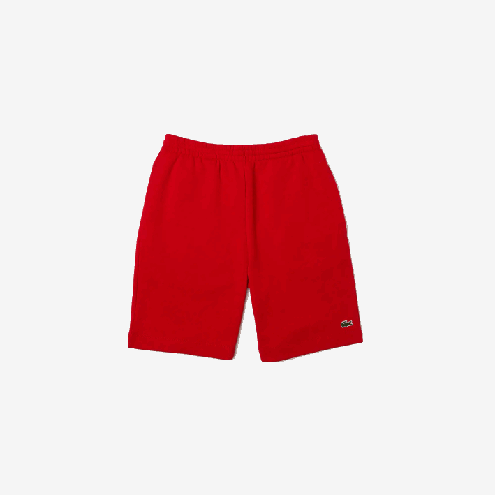 hombres Lacoste 6F241373 rojo 240 shorts de felpa de algodón orgánico peinado