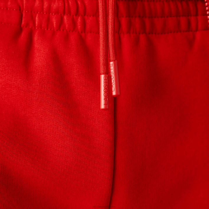 hombres Lacoste 6F241373 rojo 240 shorts de felpa de algodón orgánico peinado