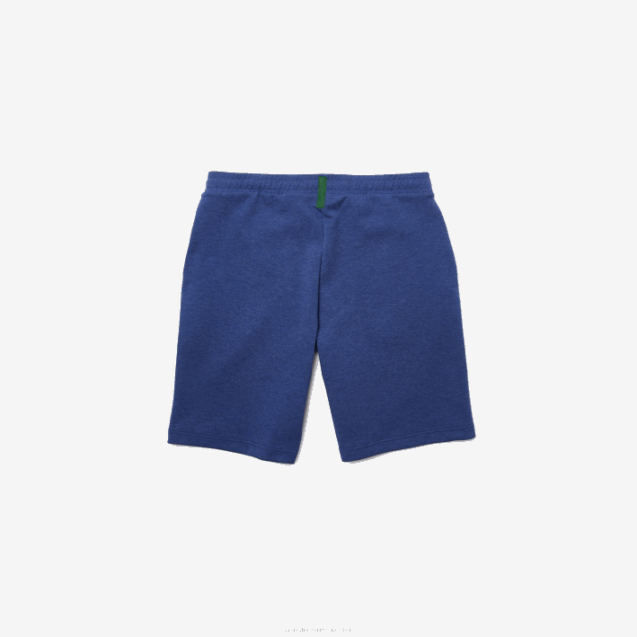 hombres Lacoste 6F241392 lomo azul hjd shorts de mezcla de algodón elástico