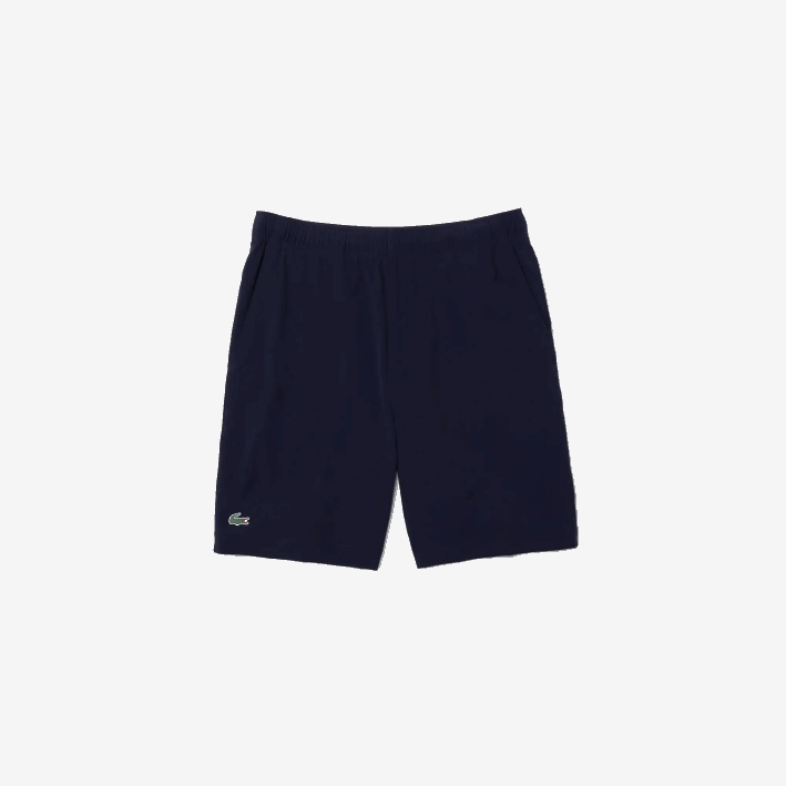 hombres Lacoste 6F241411 azul marino blanco 525 pantalones cortos deportivos ultraligeros