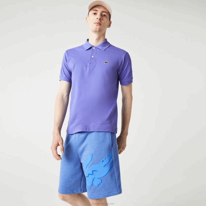 hombres Lacoste 6F241419 lomo azul hg3 shorts extragrandes de felpa de algodón orgánico con estampado de cocodrilo hombres Lacoste 6F241419 lomo azul hg3 shorts extragrandes de felpa de algodón orgánico con estampado de cocodrilo
