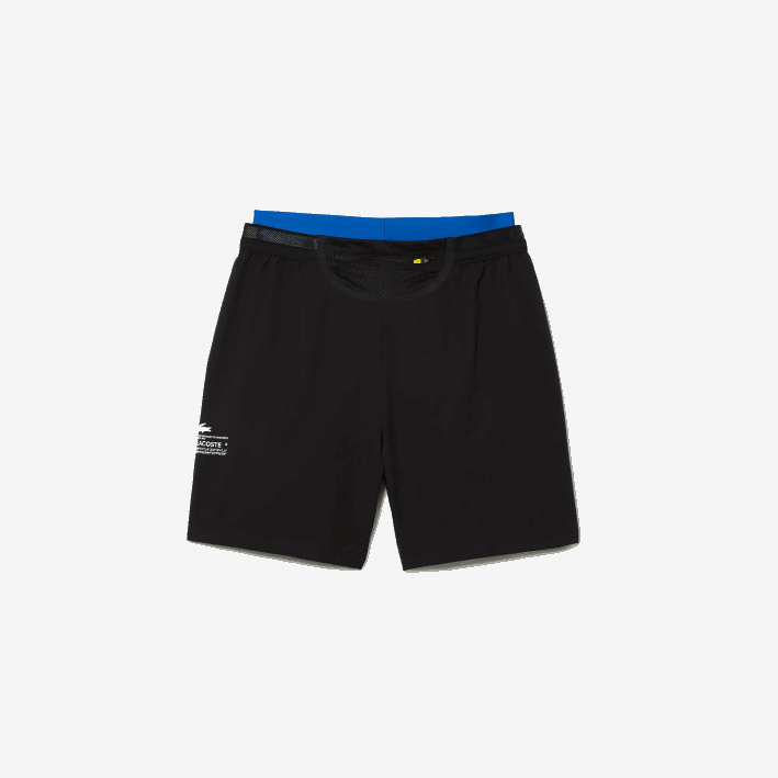 hombres Lacoste 6F241423 negro azul 985 shorts deportivos 3 en 1 con forro incorporado