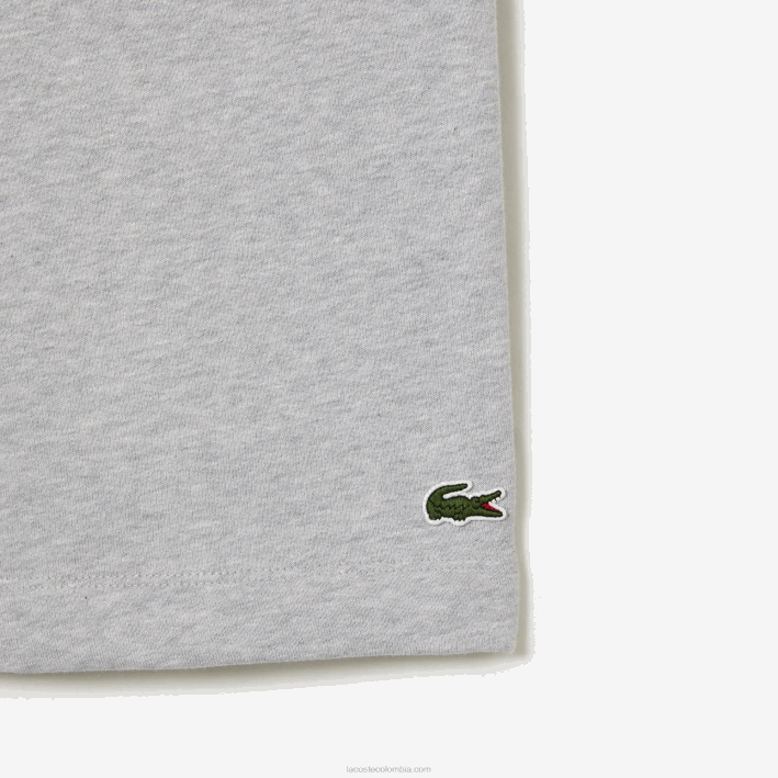 hombres Lacoste 6F241432 lomo gris cca shorts de felpa de algodón orgánico peinado